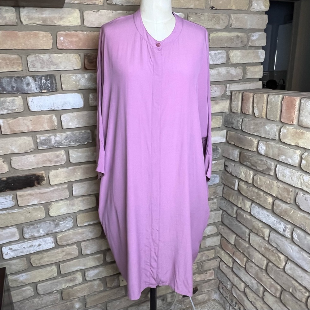MASAI COPENHAGEN lilac pink Iosetta button up shirt dress/tunic dress